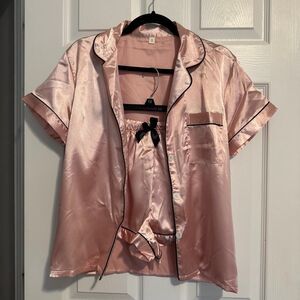 Pink Silky Pajama Set Size S